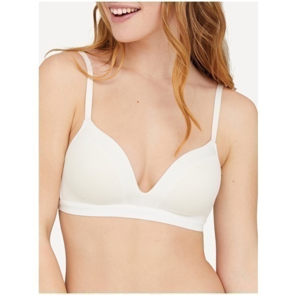 (G3) New Feather Bright white Bra wire free
